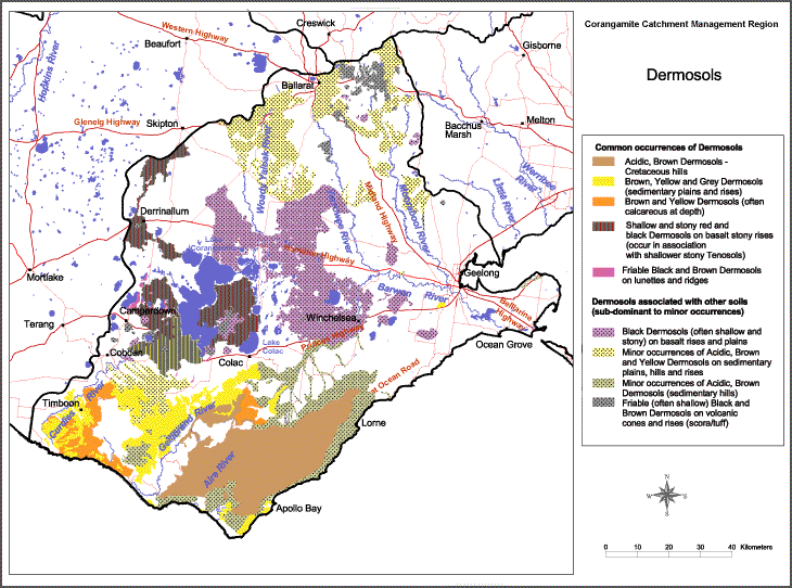 Map:  Dermosols in the Corangamite Region