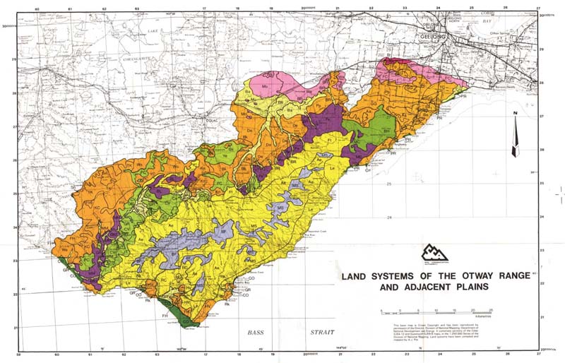 A study of land in the catchments in the Otway Range and adjacent plains - map
