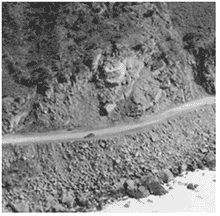 Photo: An aerial oblique of the Windy Point rockslide just south of Lorne.