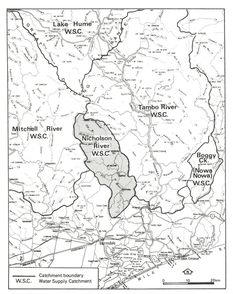 Nicholson River water supply catchment map