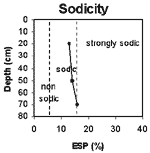 GRAPH: Sodicity of Soil Site SW18
