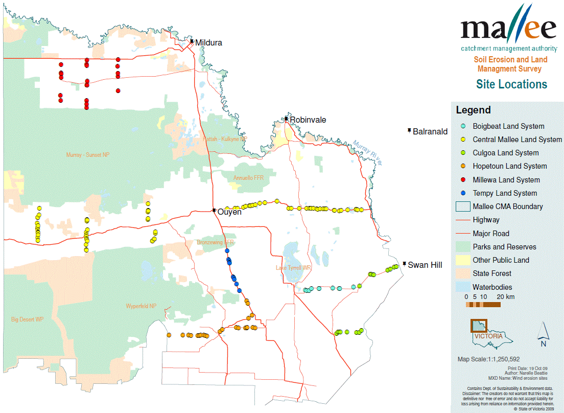 Mallee soil erosion and land management survey - post sowing report 2012 - map
