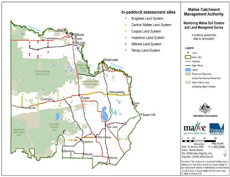Mallee soil erosion and land management survey map