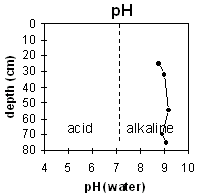 Graph: pH levels in Soil Pit Site MP15
