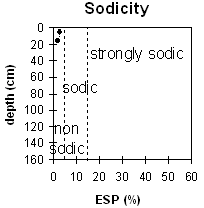 Graph: Sodicity levels in Soil Pit MP17