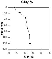 Graph: Clay% in Site NE45