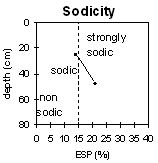 Graph: Soil Site LP111 Sodicity levels