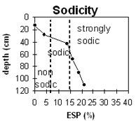 Graph: Soil Site LP65 Sodicity levels
