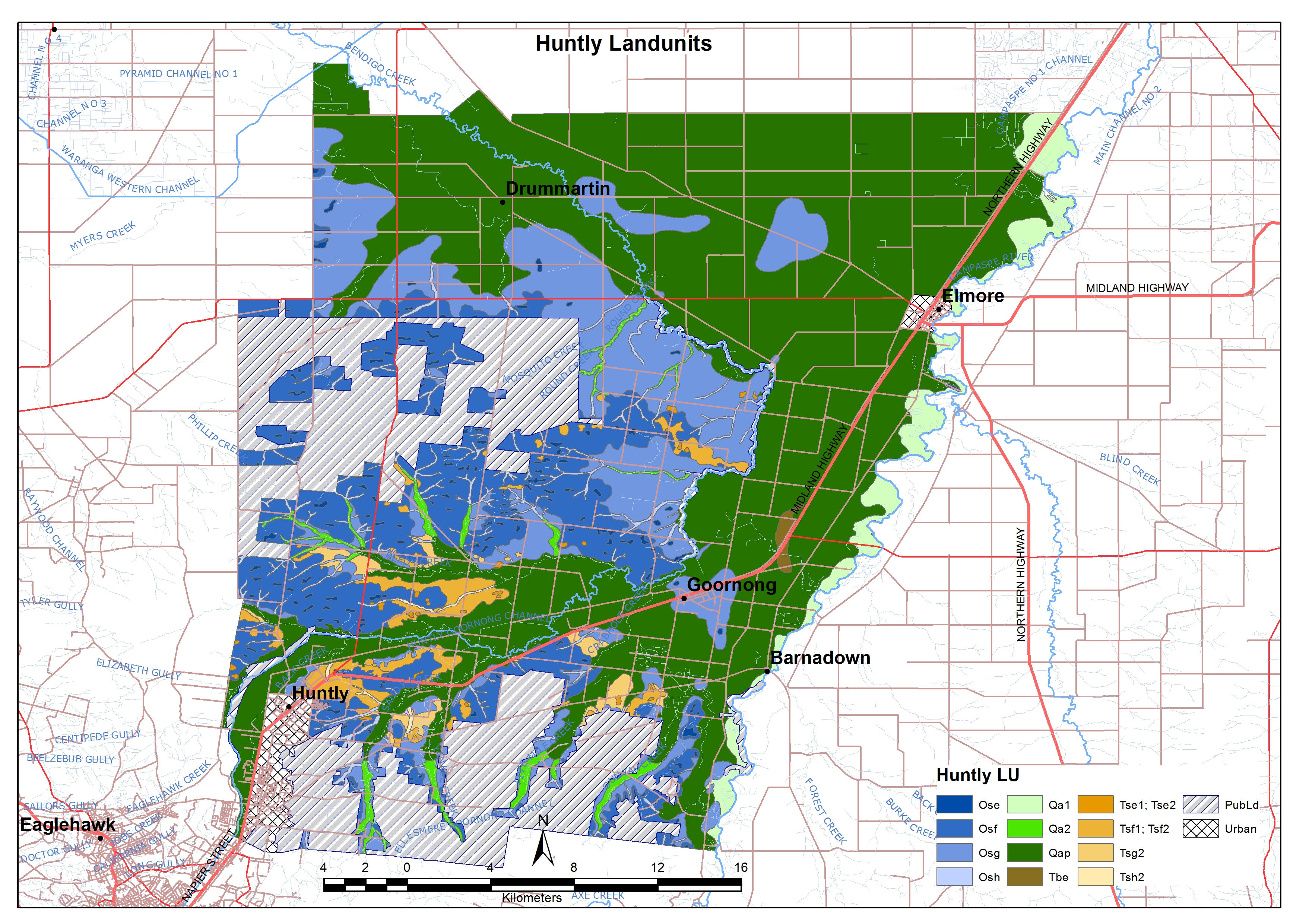 map of the land capablity study for huntly