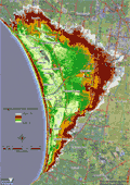 1m digital elevation model from Frank to Mordialloc