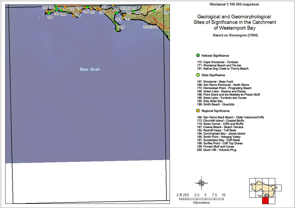 Sites of Geological and Geomorphological Significance - Woolamai Mapsheet