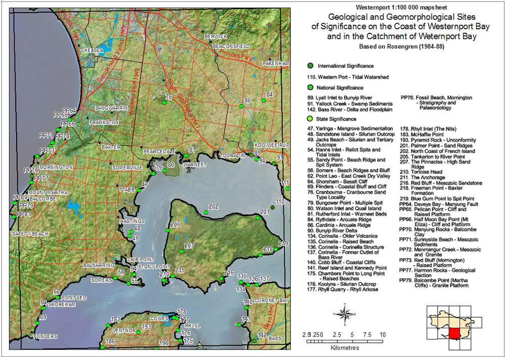Sites of Geological and Geomorphological Significance - Westernport - International