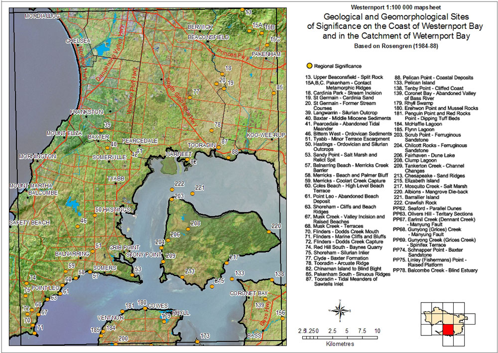 Sites of Geological and Geomorphological Significance - Westernport - Regional