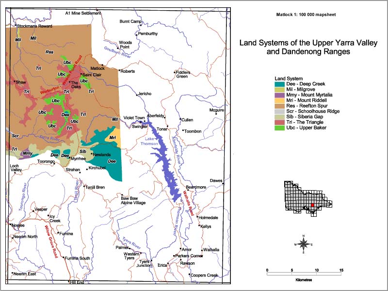 Upper Yarra Valley Land Systems Map - Matlock