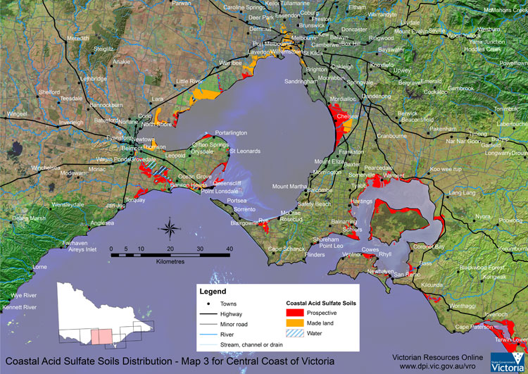 Potential Coastal Acid Sulphate Soil - Central Victorian Coast