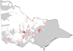distribution map of dermosols in grain growing regions