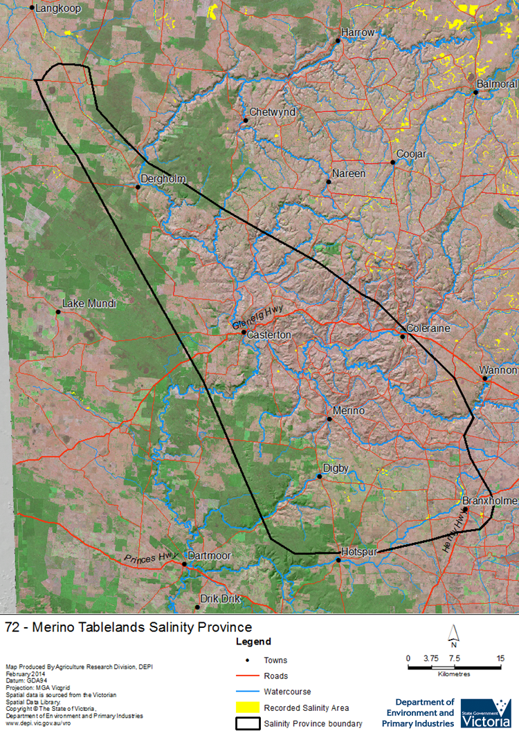 A detailed map showing the Merino Tablelands Province