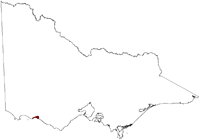 Thumbnail image showing the locatation of  Warrnambool Salinity Province in Victoria 