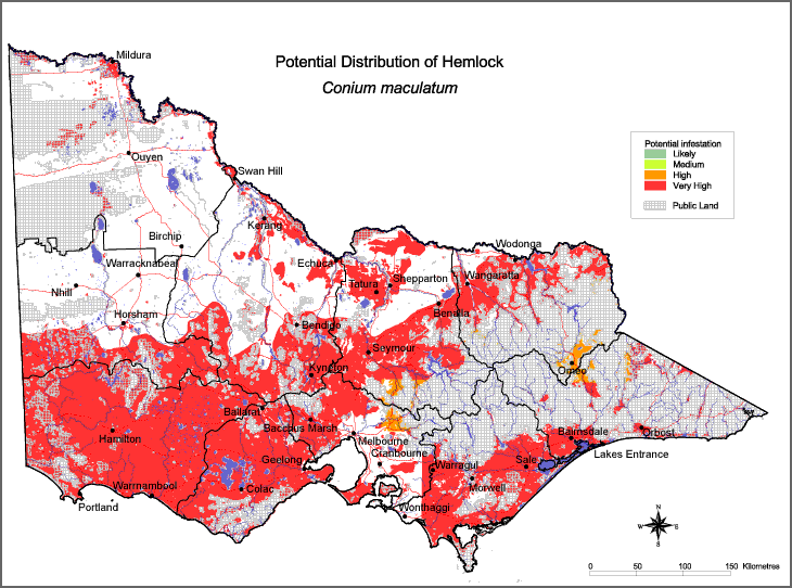 Map:  Potential distribution - Hemlock
