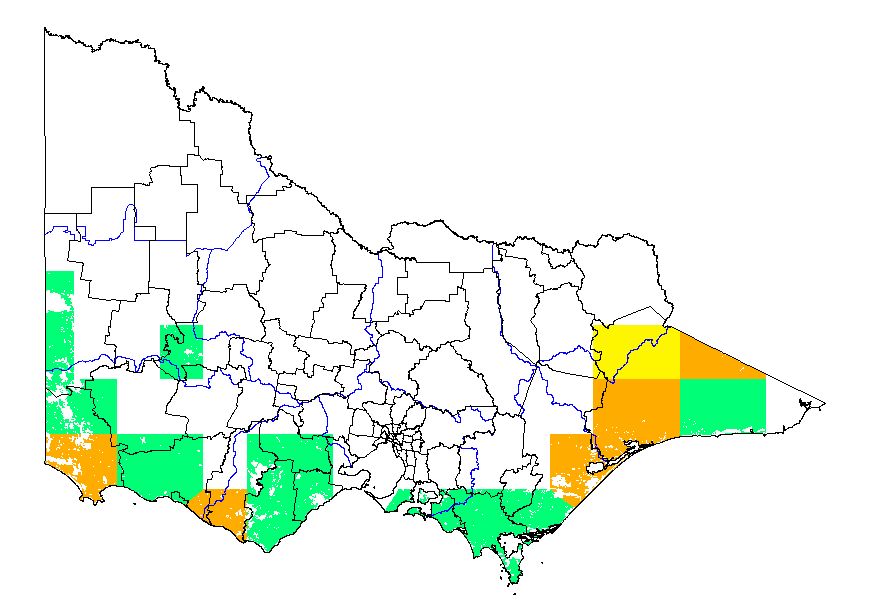 Map showing the potential distribution of foxtail barley