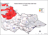 Map:  Potential distribution Poverty Weed