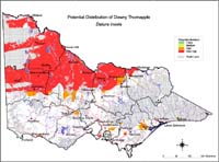 Map:  Potential distribution Downy Thorn Apple