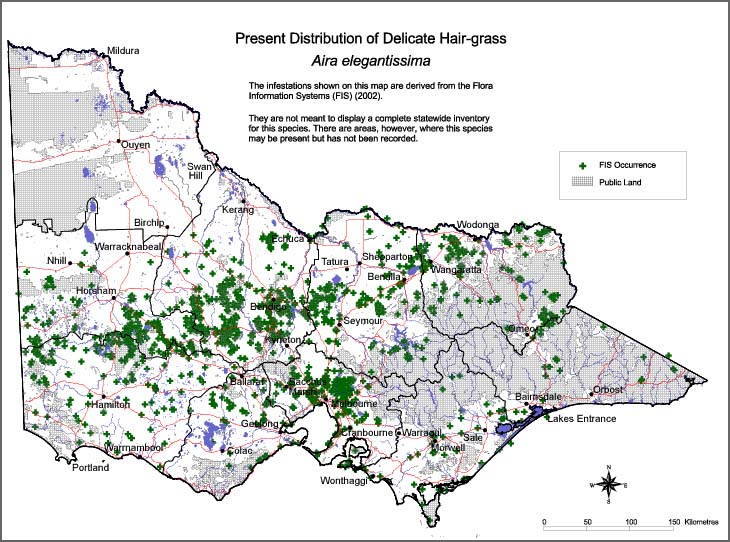 Map:  Present distribution - Delicate Hair Grass