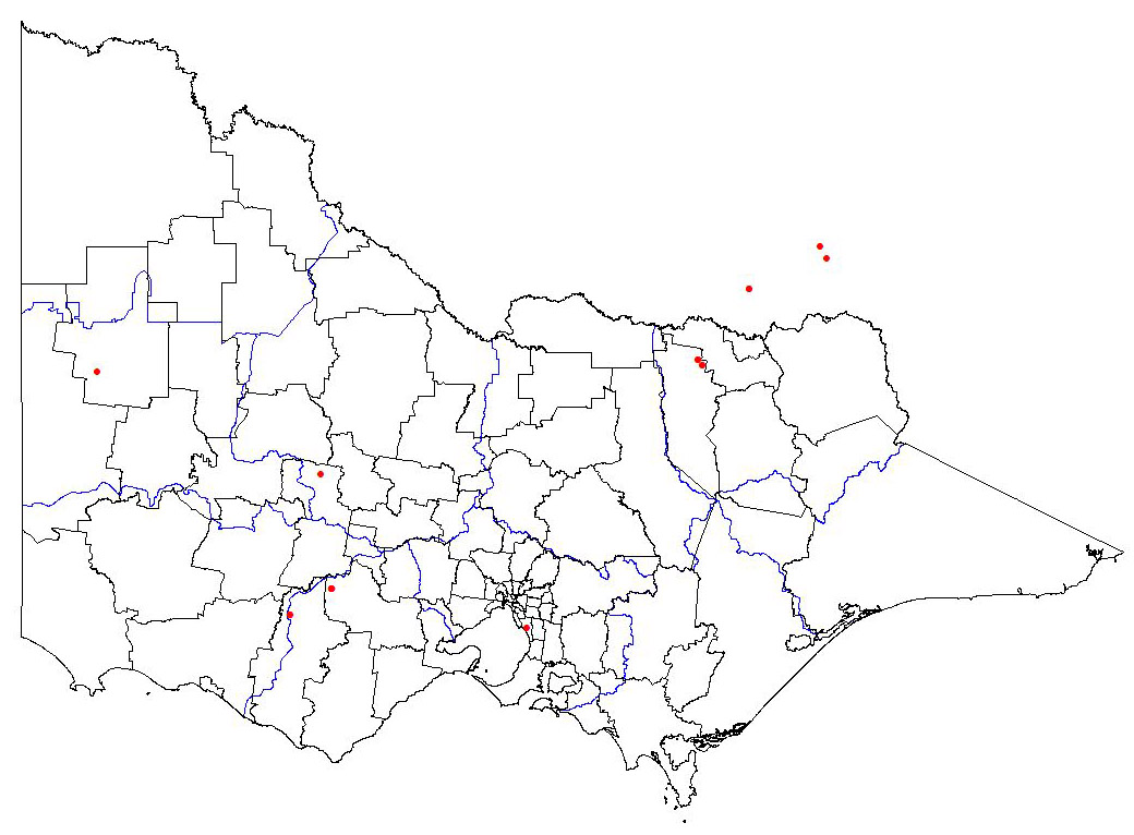 map showing the present distribution of moraea ochroleuca