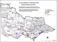 Map:  Present distribution Nodding Thistle