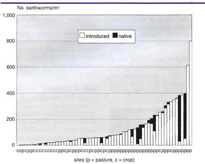 No. of earthworms graph