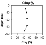 Graph: Site CFTT 1, Clay %