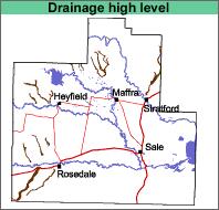 Map: Drainage in the Maffra area