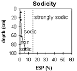 Graph: Sodicity levels in Site G73