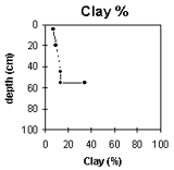 Graph: West Gippsland Soil Site SG3, Clay %