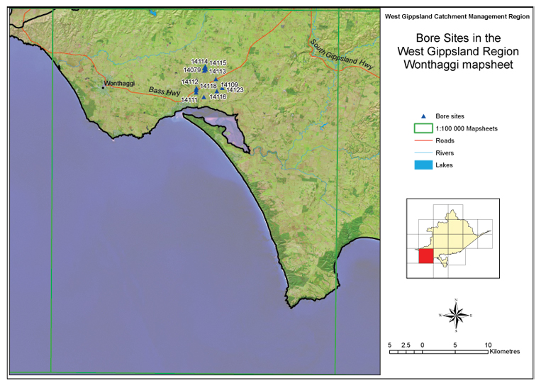 West Gippsland - Wonthaggi bore map