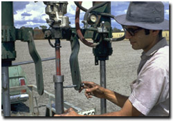 Photo: Nabil Badawy with field sampling equipment - near Horsham c. 1970.