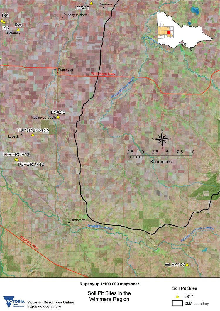 Map: Rupanyup Soil Pit Map