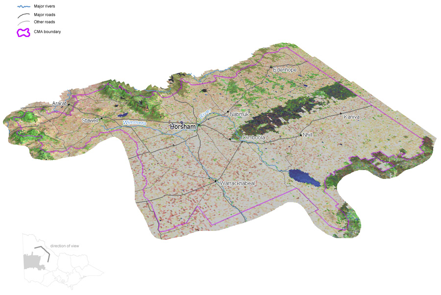 Map:  Wimmera 3d view of catchment