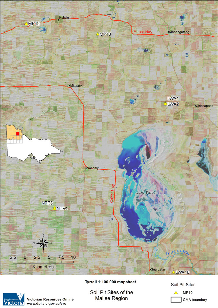 Tyrrell soil pit map