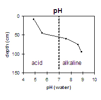 Graph: pH levels in Site NE42