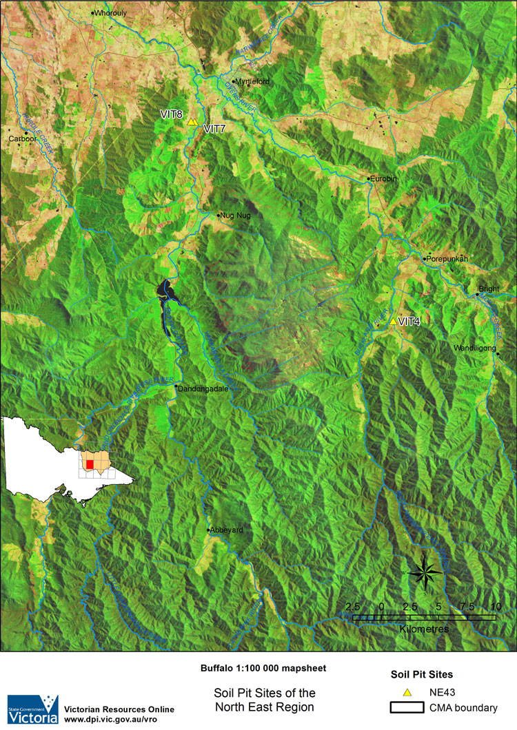 Map: Buffalo mapsheet of soil pits