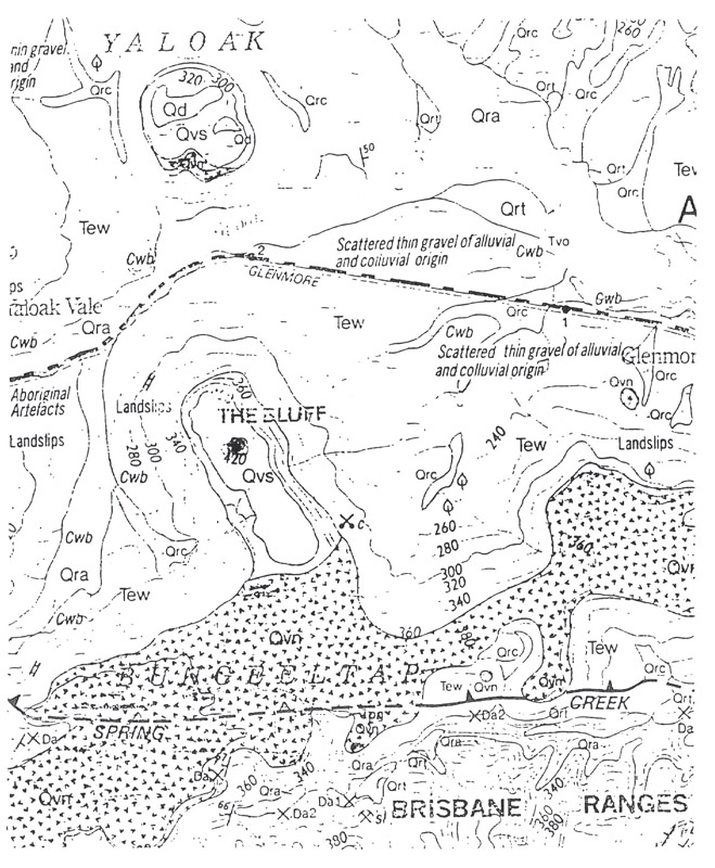 Eruption Point - The Bluff (Yallock Vale) Geological map