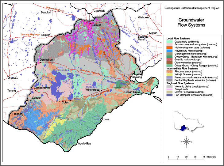 Map:  Groundwater Flowsystems