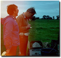Photo: John Maher and John Martin surveying south-west soils in the early 1980s.
