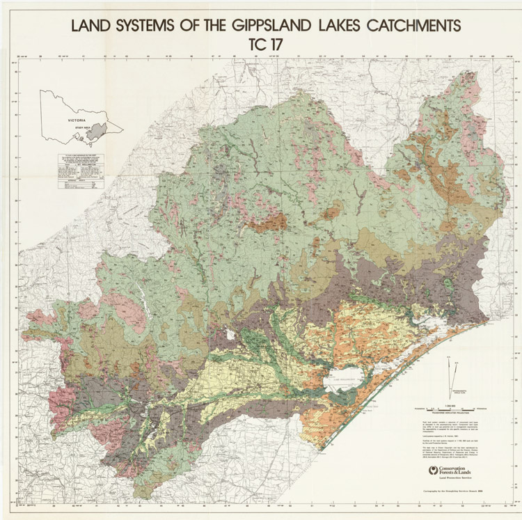 A Study of the Land in the Catchment of the Gippsland Lakes - Volume 1 - map