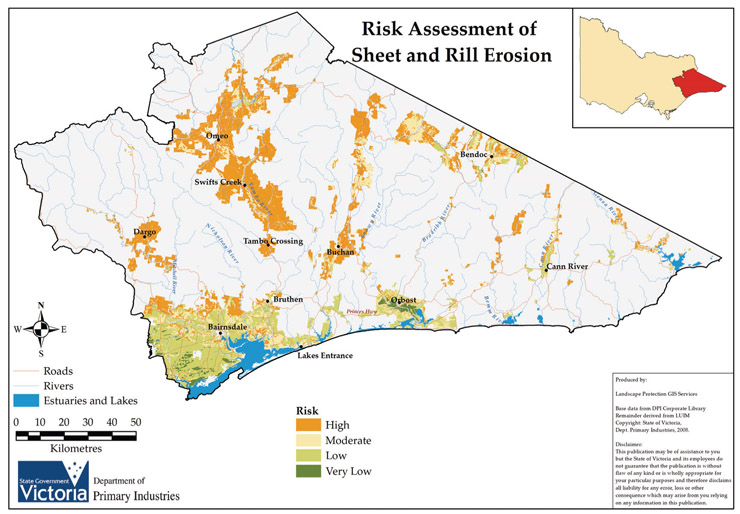 East Gippsland Soil Erosion Management Plan - Risk assessment map 1