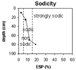 Graph: Site GN13 Sodicity levels