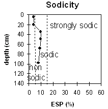 Graph: Sodicity levels in Site MP33