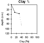 Graph: Clay % in Soil Site MP5