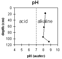 Graph: pH levels in Site MP6
